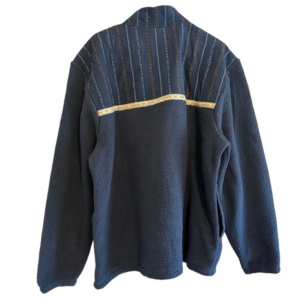 PrAna‎ Hurricane FZ Fleece Jacket Unisex Stormy Night Blue Geometric Size XL NWT